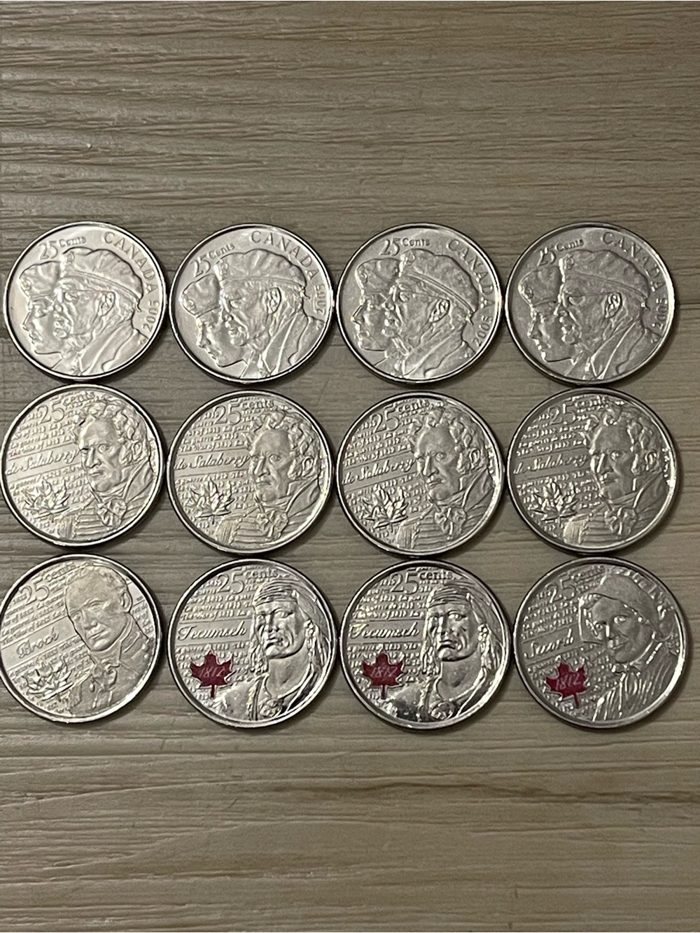 Canadian Commemorative 25 Cents lot.